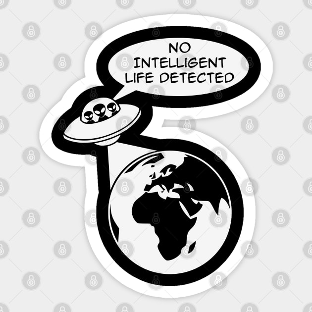 UFO: No Intelligent Life Detected (Europe / Africa) Sticker by SpaceAlienTees